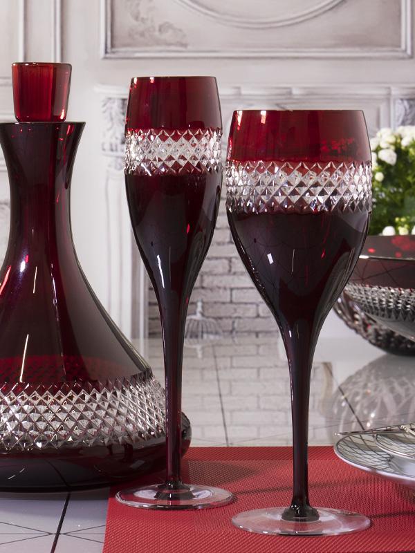 John Rocha at Waterford Lume Ruby Red Large Wine Glass - Ajka Crystal