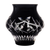 Waterford Fleurology Cleo Black Vase With Gold Rim 7.1 in
