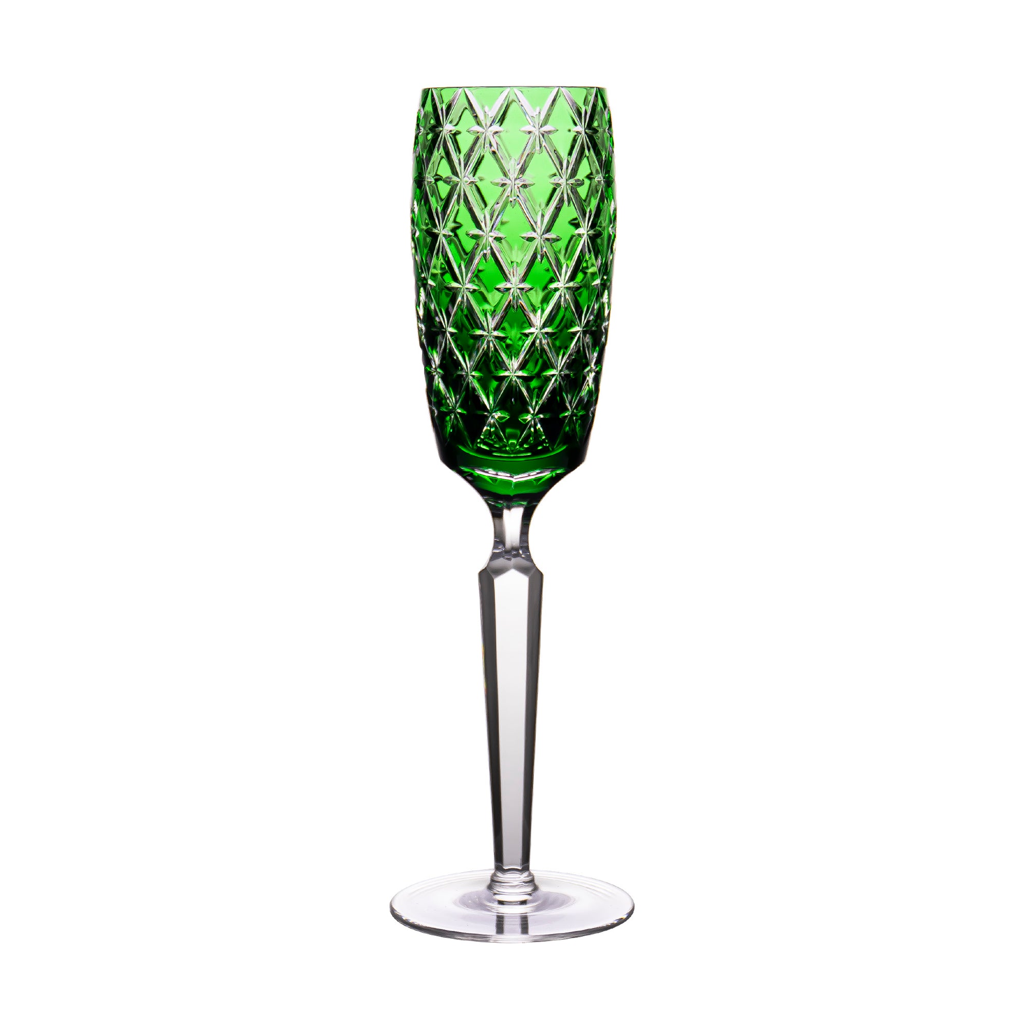 Stars Green Champagne Flute