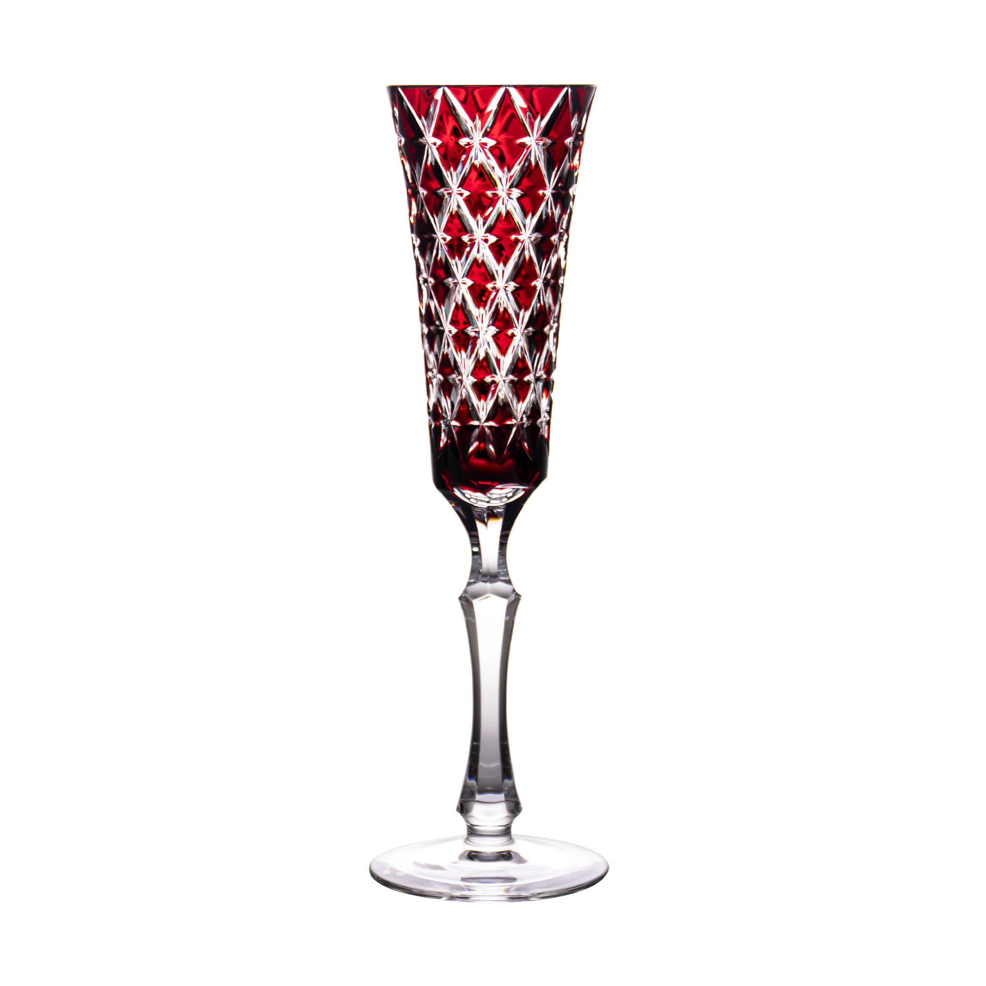 Stars Ruby Red Champagne Flute