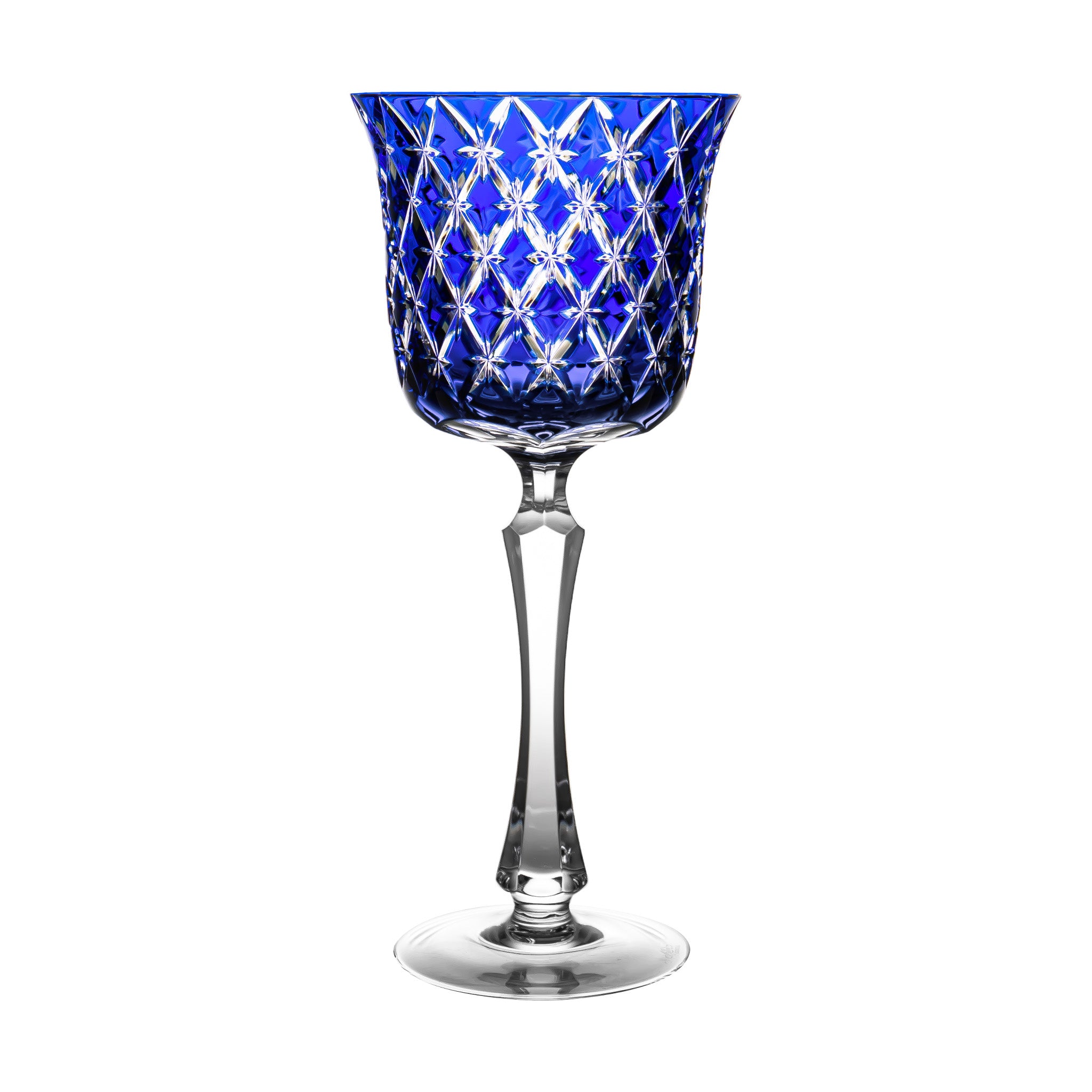 Crystal Blue Water Goblets Gold Rim Blown Glass Blue Stem Water Goblets  Blue Tabledecor -  Israel