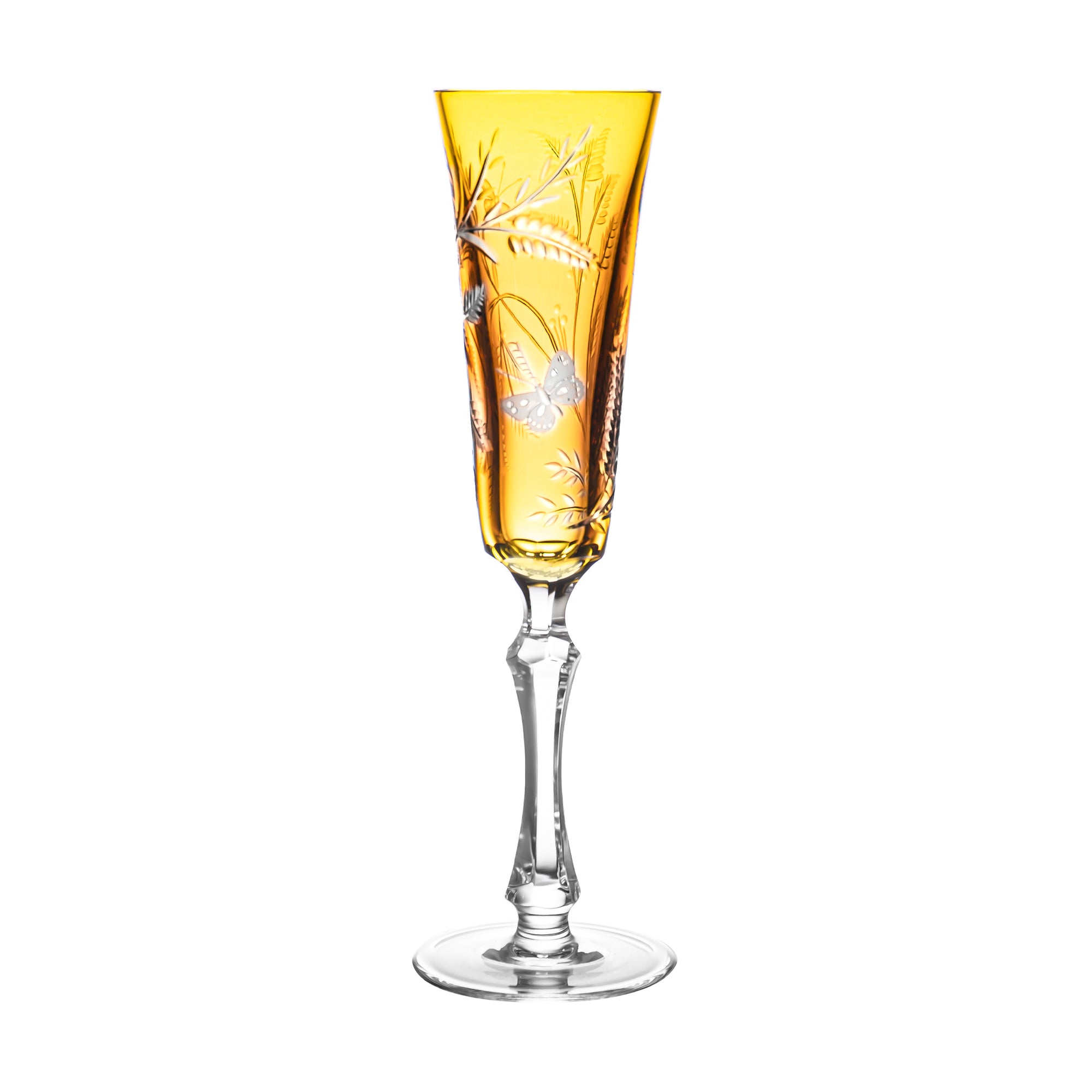 Butterfly Golden Champagne Flute