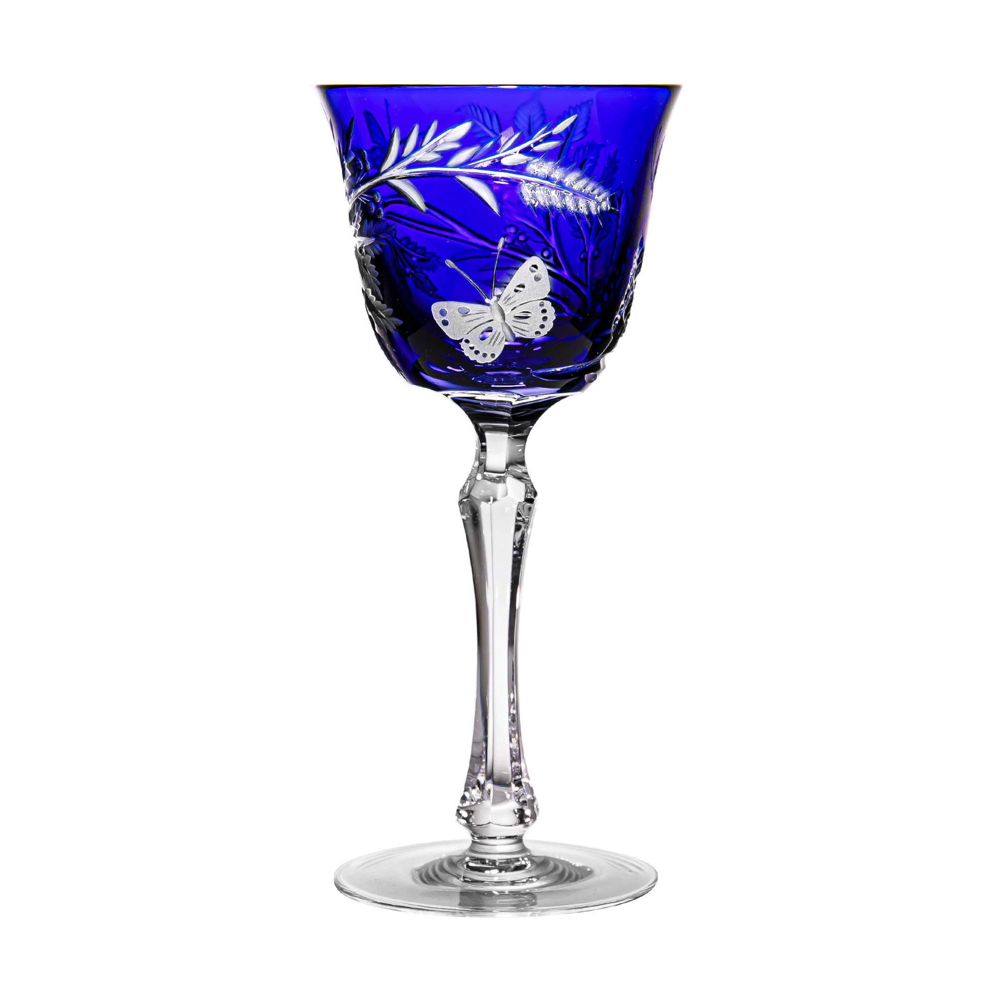 Butterfly Blue Small Wine Glass