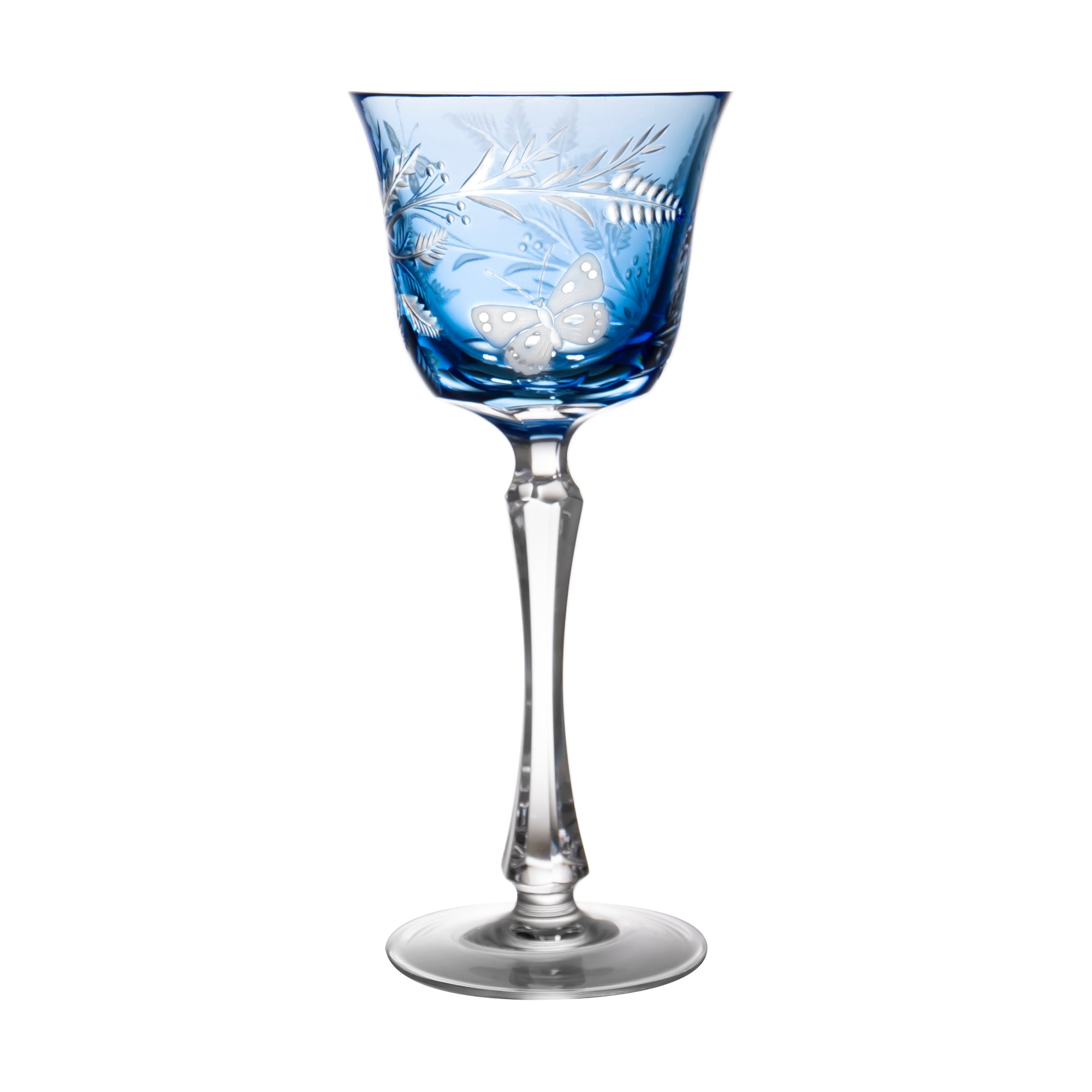 Butterfly Light Blue Large Wine Glass