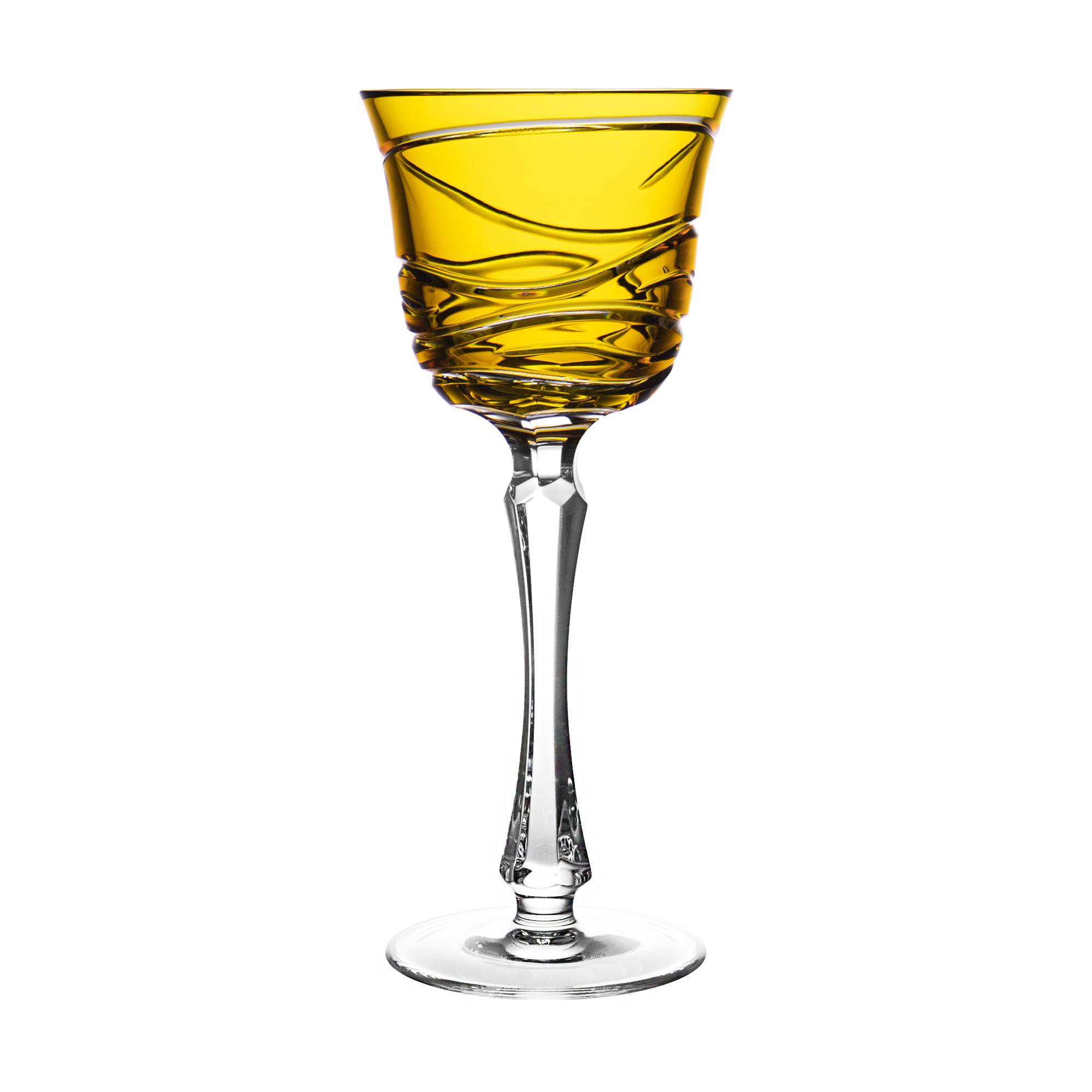 Birks Crystal Silver Ribbon Golden Large Wine Glass