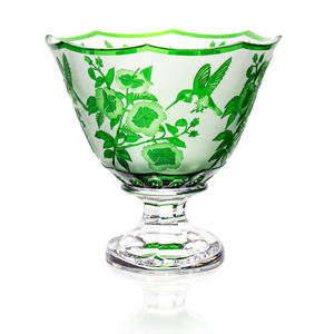 Hummingbird Green Cameo Bowl 9.4 in