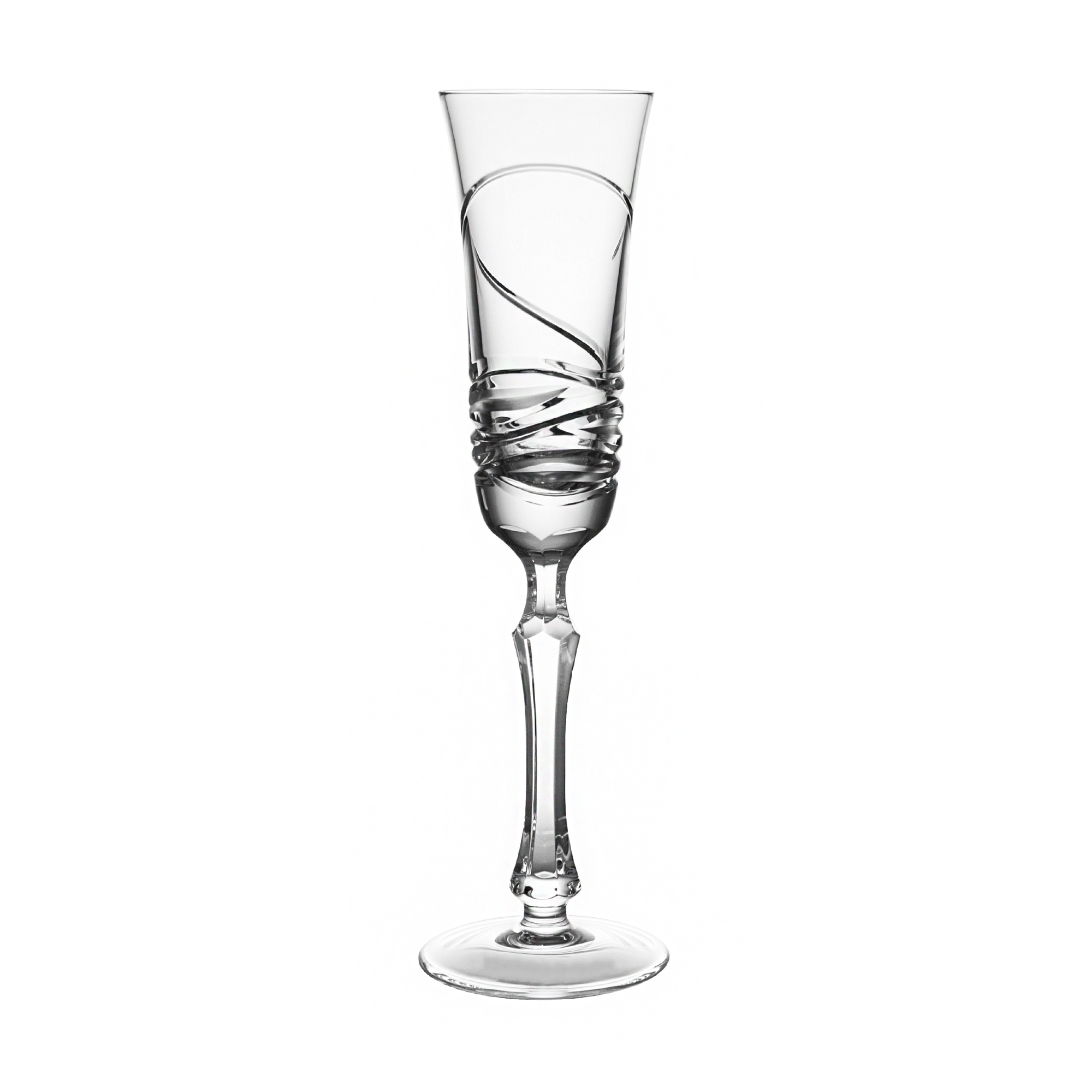 Birks Crystal Silver Ribbon Champagne Flute
