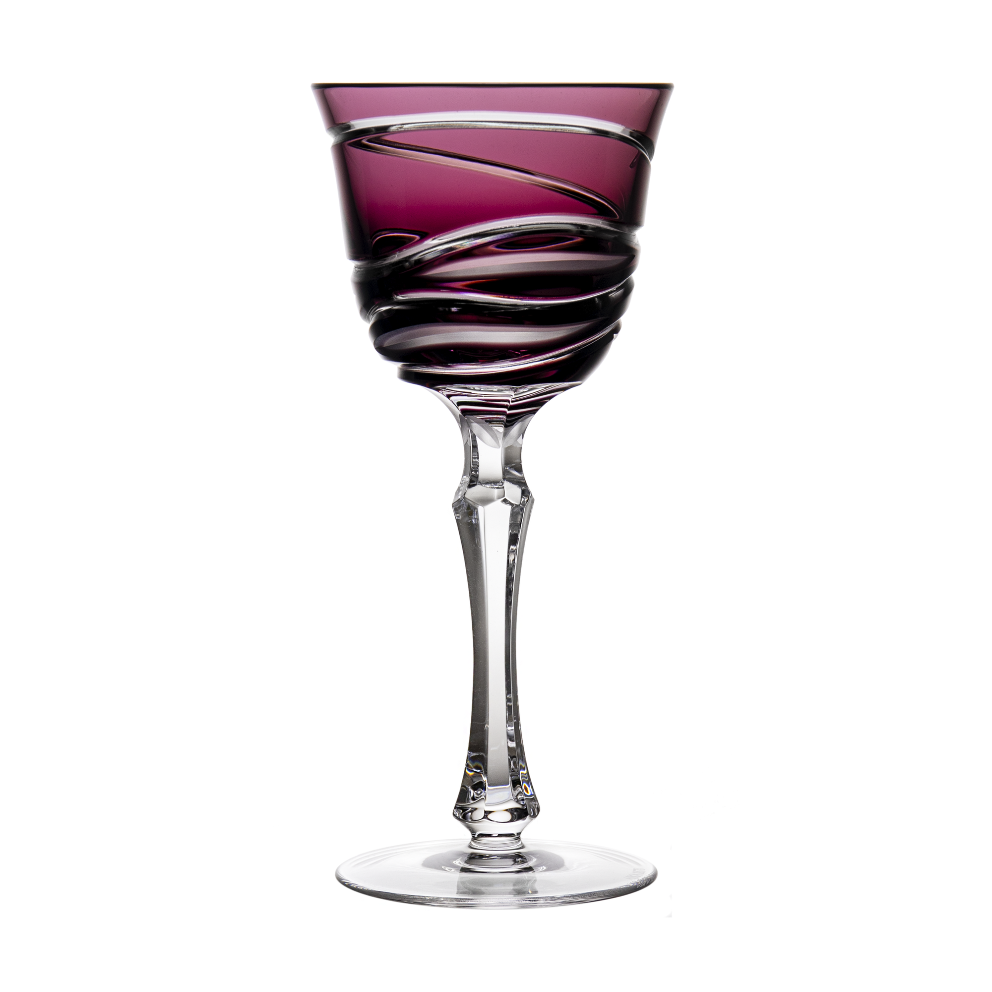 Birks Crystal Silver Ribbon Purple Small Wine Glass