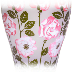 Ajka Crystal Wild Rose Double Cased Golden Red and Green Vase 19.7 in