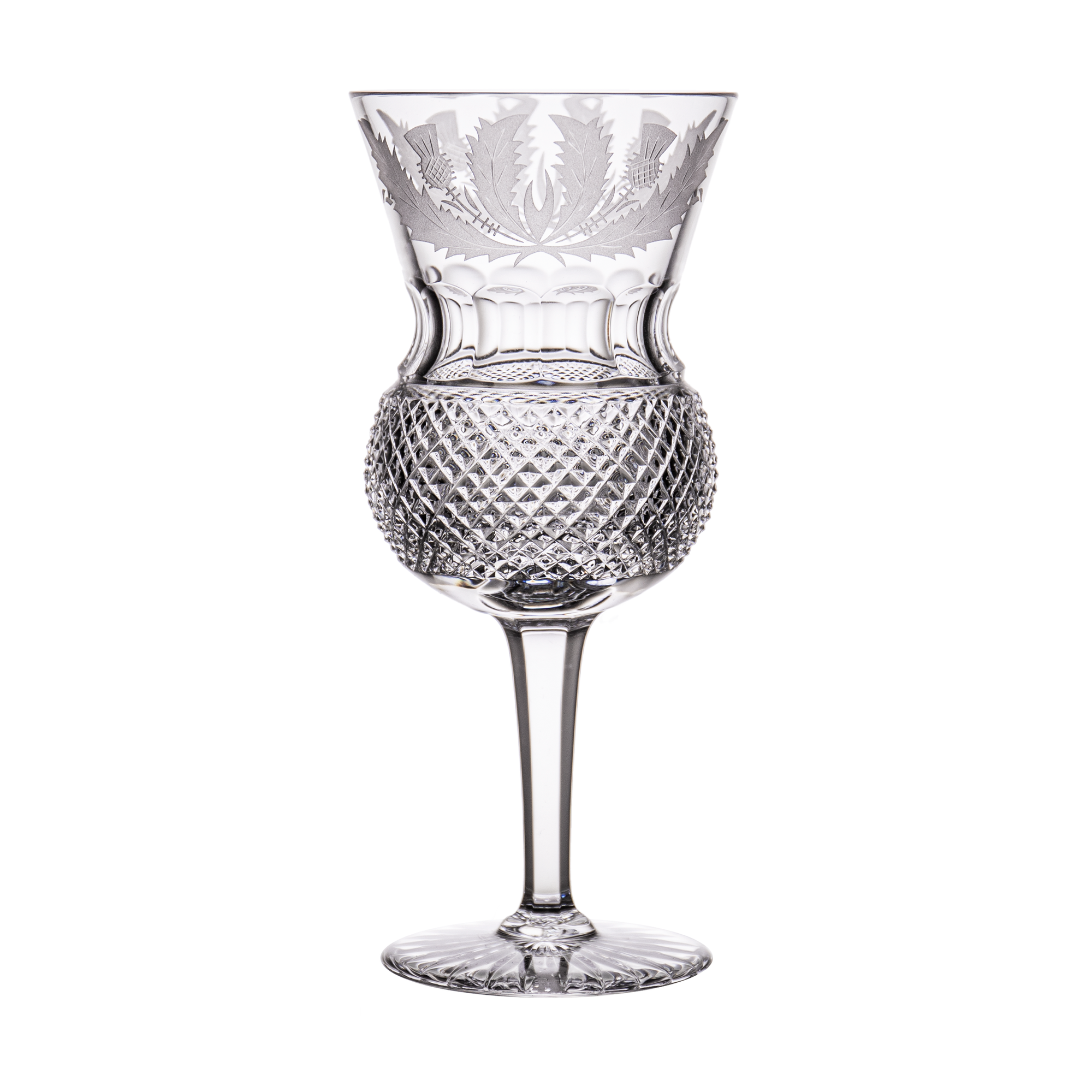 Edinburgh Crystal Thistle Cut Large Wine Glass