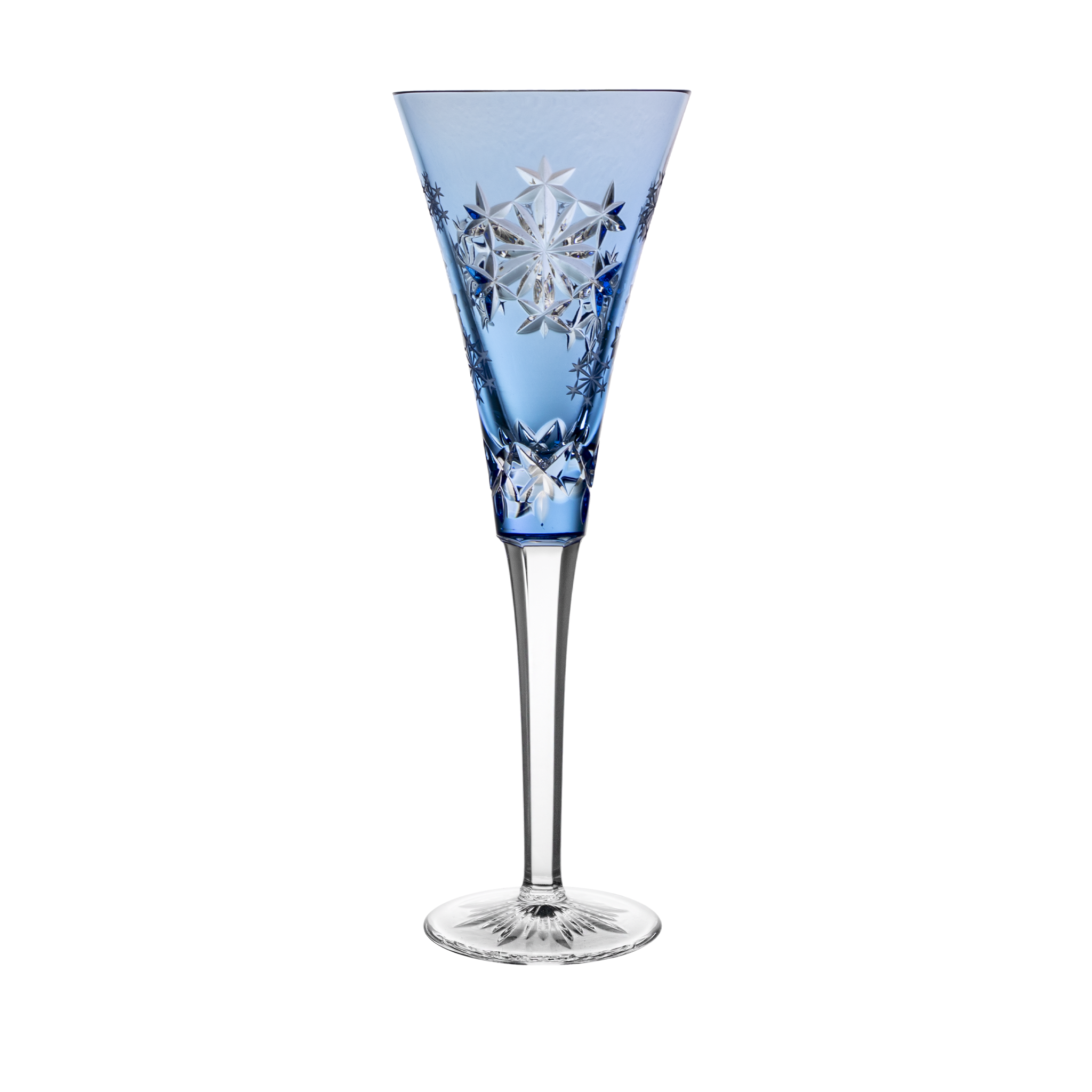 Val Saint Lambert Kaleido Light Blue Champagne Flute - Ajka Crystal