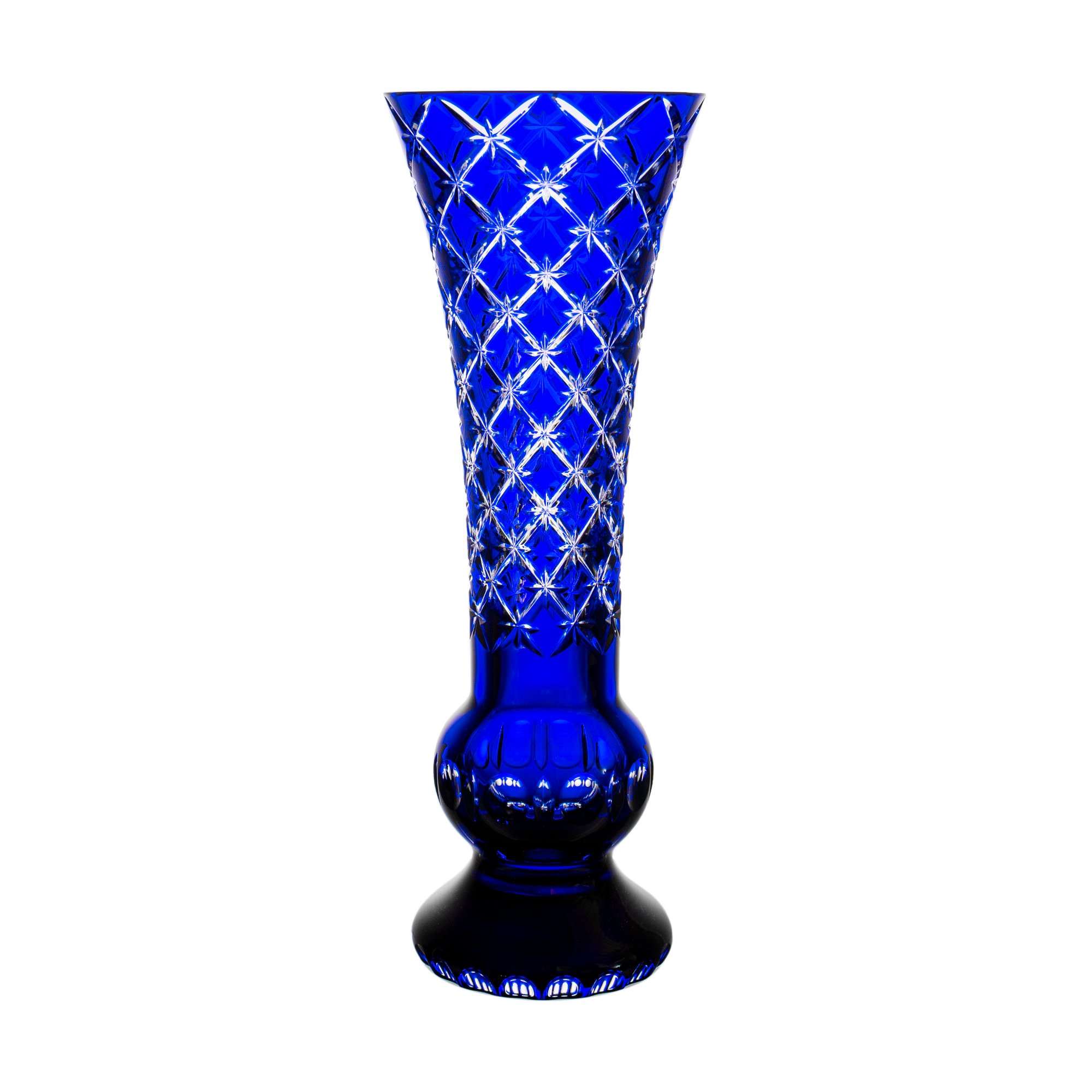 Stars Blue Vase 13.8 in