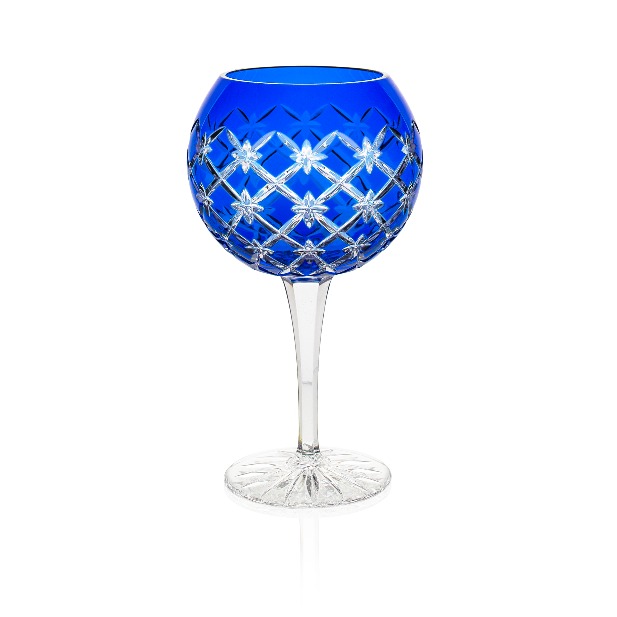 Ajka Crystal Stars Special Blue Balloon Wine Glass