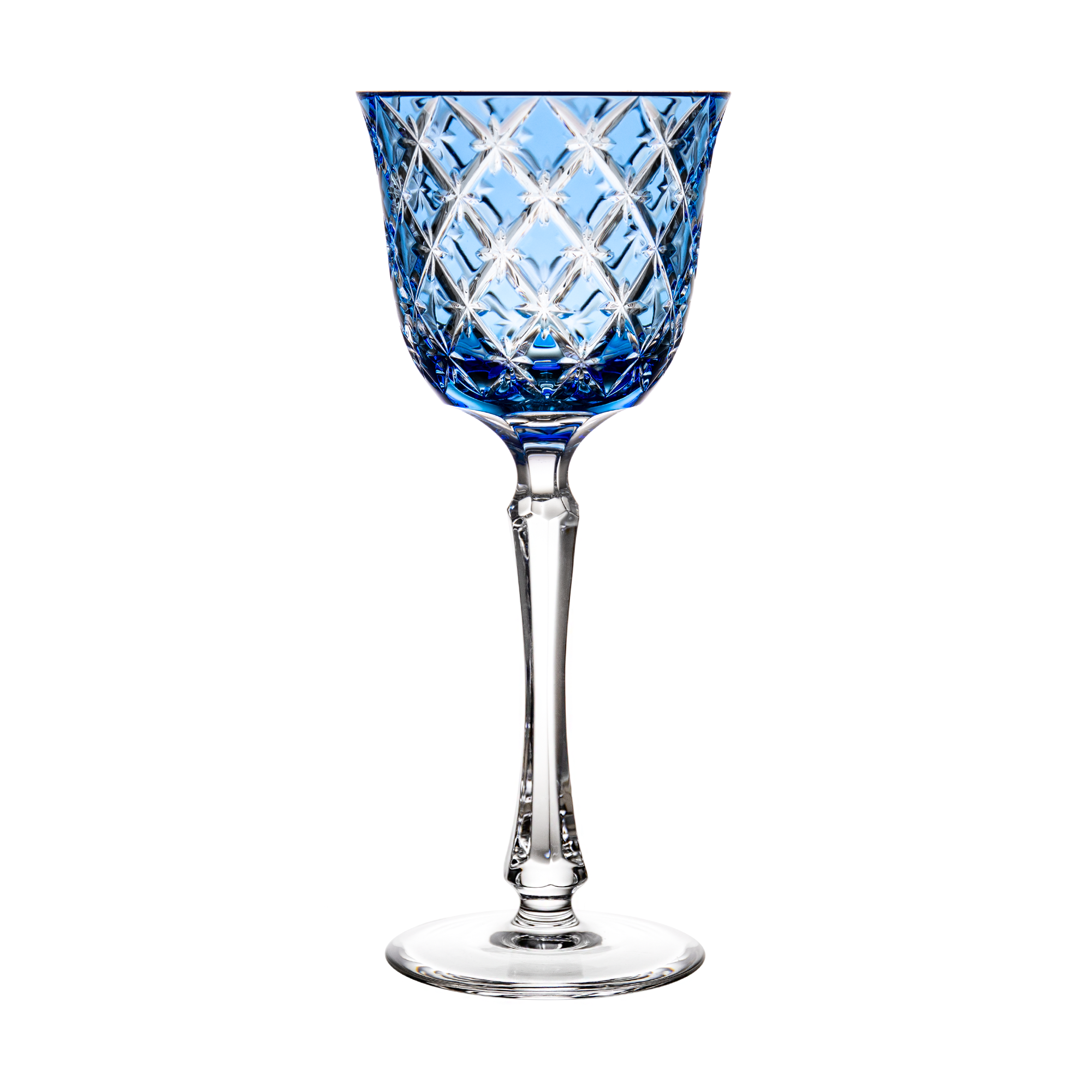 Stars Light Blue Wine Glass