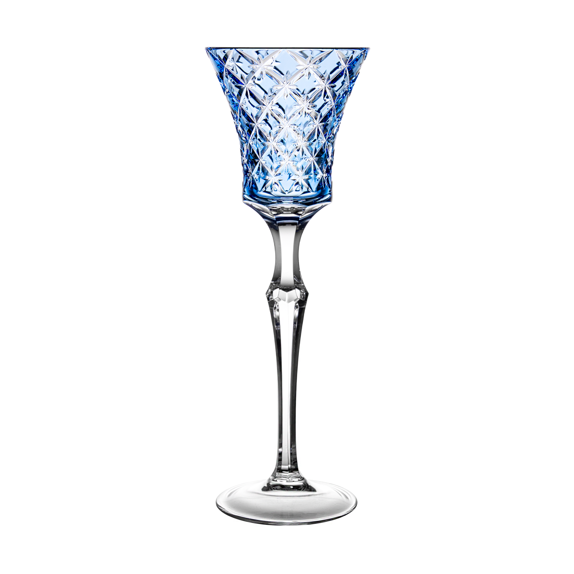 Stars Light Blue Wine Glass