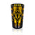 Ajka Crystal Sunburst Double Cased Black and Golden Vase 12 in
