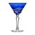 Birks Crystal Silver Ribbon Blue Martini Glass