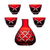 Cristallerie de Montbronn Ruby Red Sake Set of 5