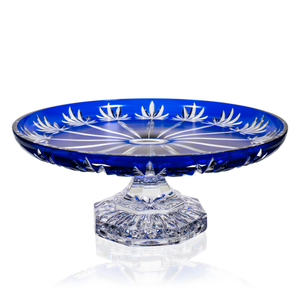 Ajka Crystal Blue Cake Stand 11.2 in