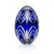 Ajka Crystal Bloom Blue Egg Box 9.8 in