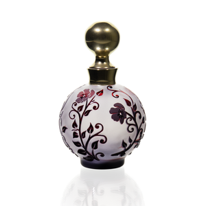 Oman Ruby Red Perfume Bottle with Gold Accent 2 oz