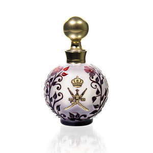 Oman Ruby Red Perfume Bottle with Gold Accent 2 oz