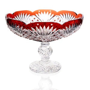 Russian Court Ruby Red Footed Bowl 9.8 in