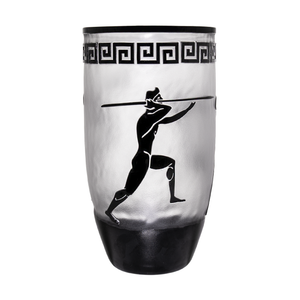 Olympics III Überfang Schwarz Vase 11.8 Zoll