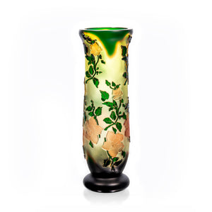 Rose Golden - Green - Pink Cameo Vase 9.8 in