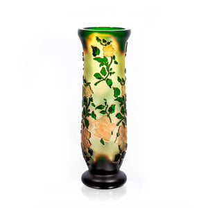 Rose Golden - Green - Pink Cameo Vase 9.8 in