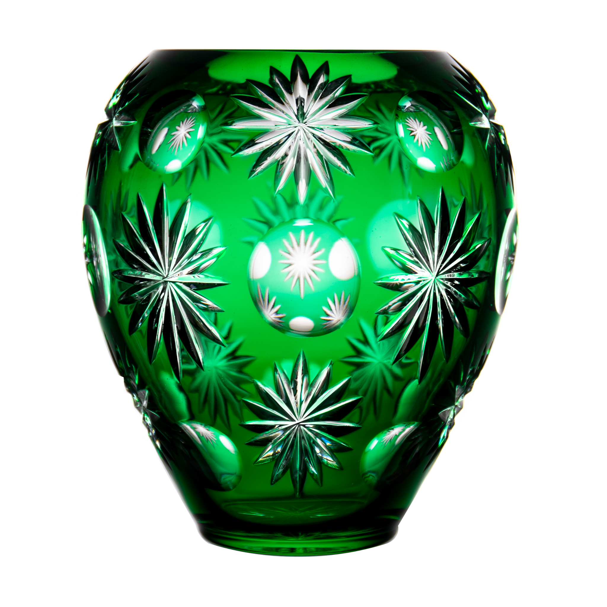 雪花梦境绿色花瓶6.9 in - Ajka Crystal
