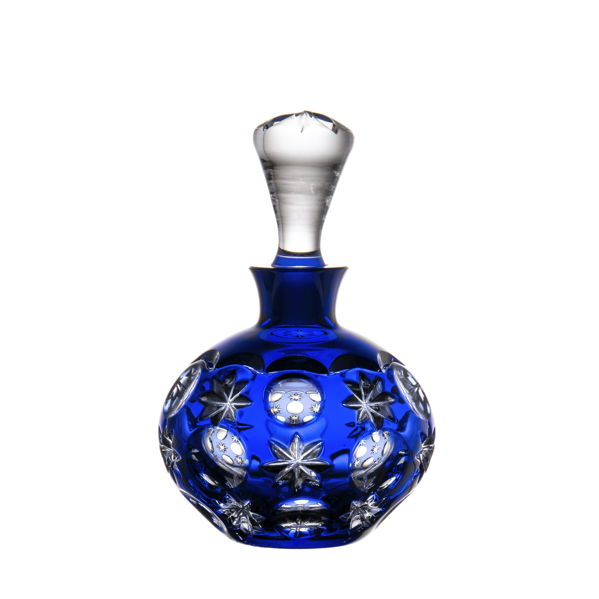 月と星の青い香水瓶 3.4 oz - Ajka Crystal