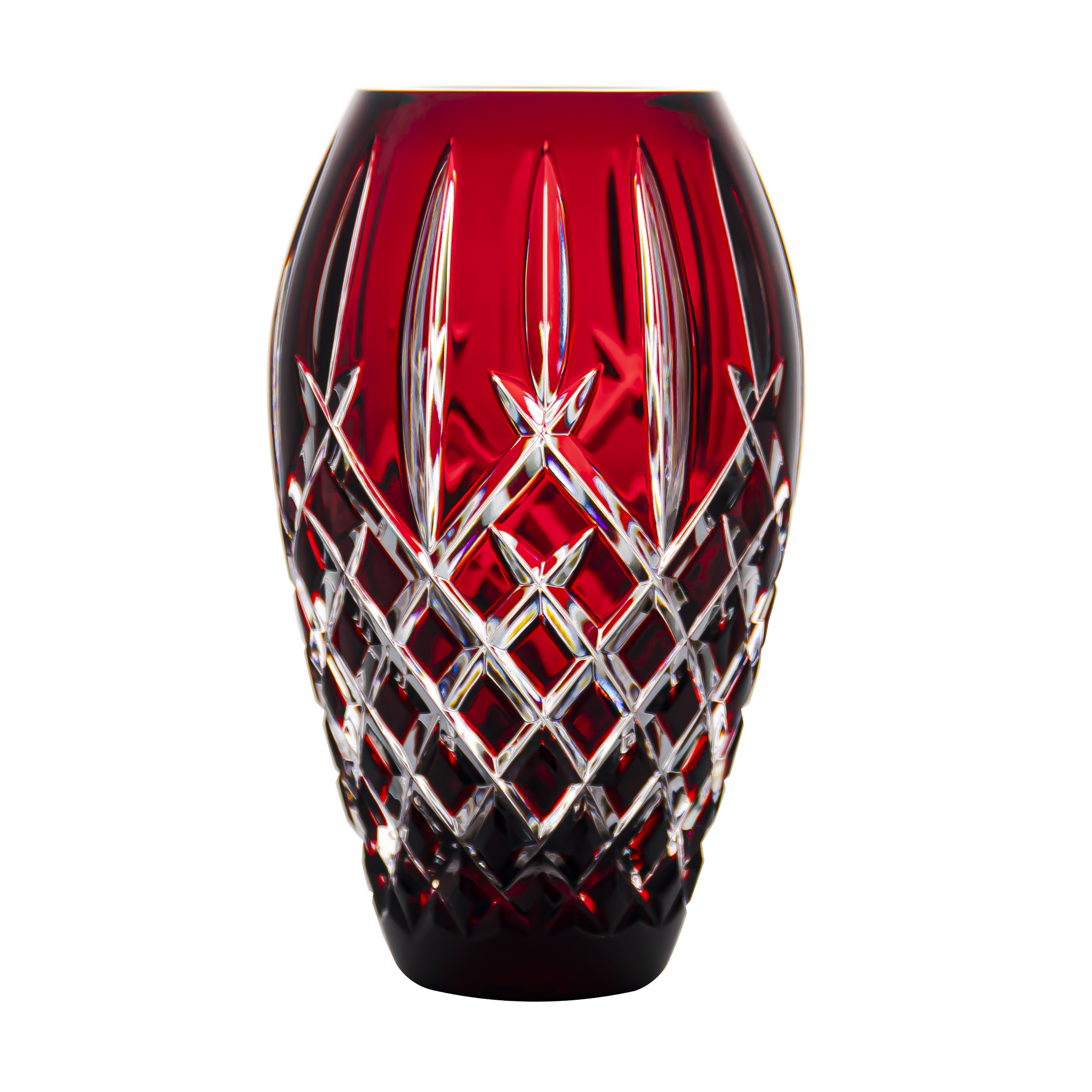  Crystal Vase METRA 7 ルビーレッド Hand Cut German Lead Crystal Cranberry Cut to Clear Flower Vase - Etsy