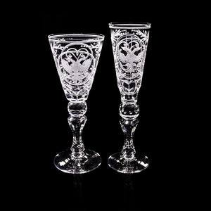 Ajka Crystal Double-Headed Eagle Wine Glass