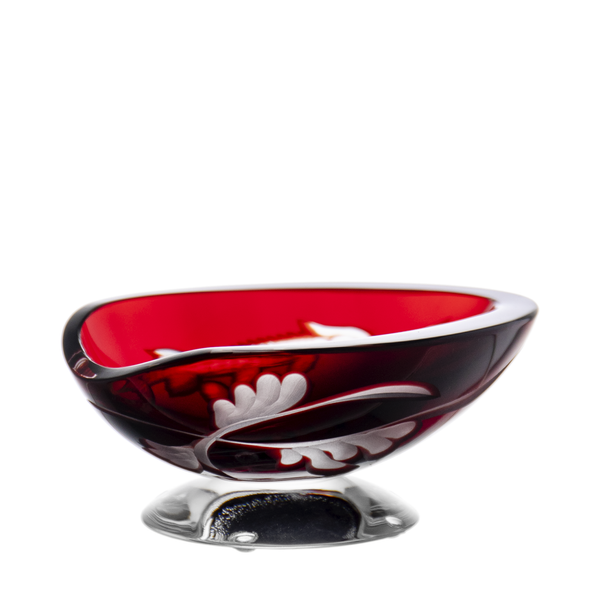 Fabergé Sturgeon Ruby Red Caviar Server 4.2 in - Ajka Crystal