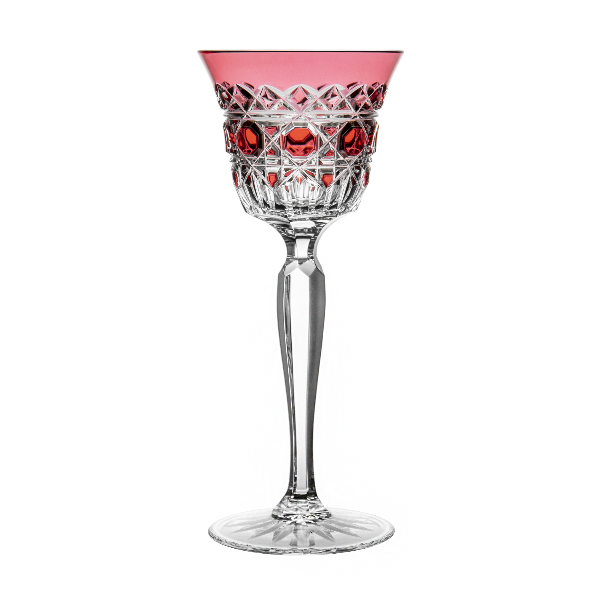 Val Saint Lambert Riquewihr Golden Red Small Wine Glass - Ajka Crystal