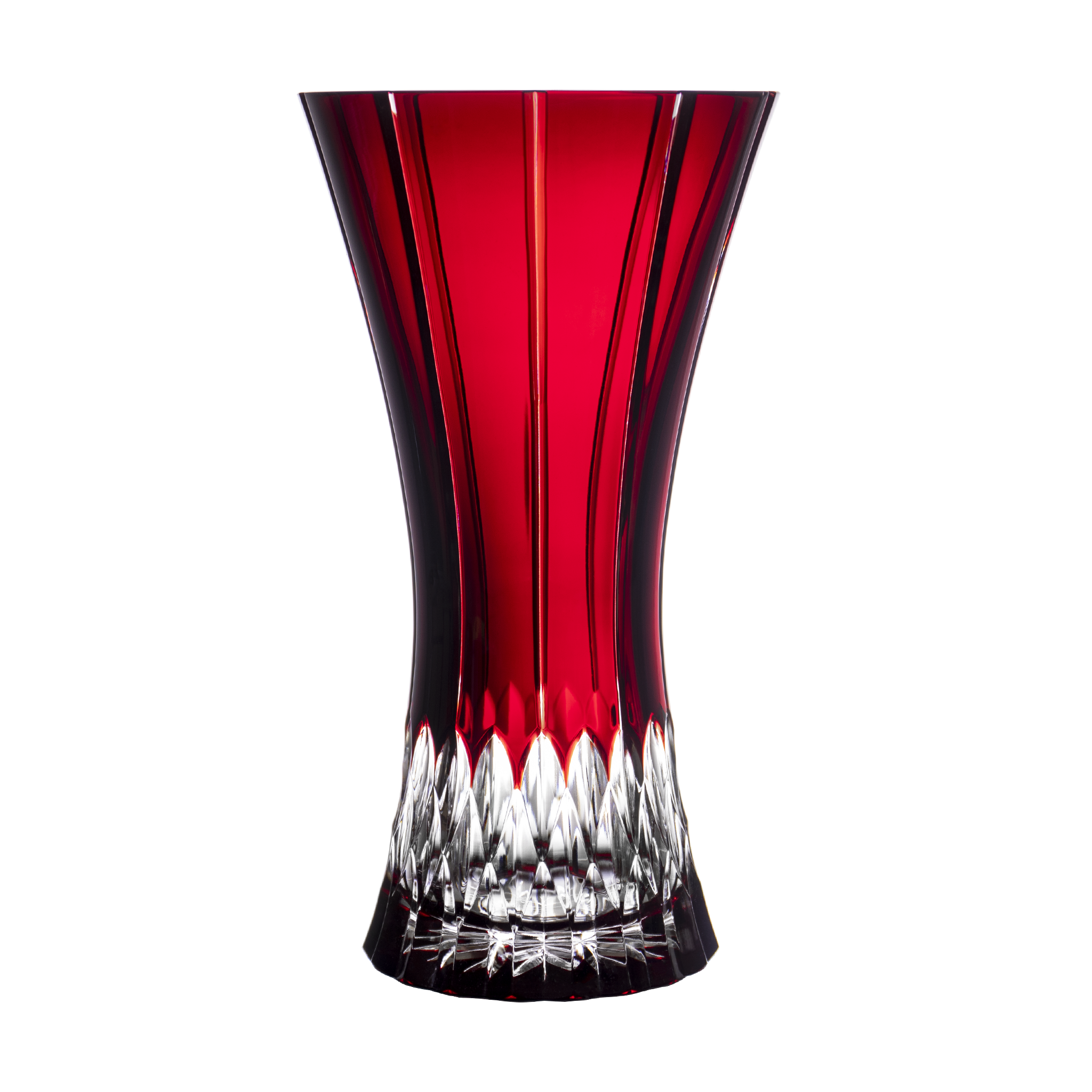 Castille Ruby Red Vase 11.8 in 2nd Edition - Ajka Crystal