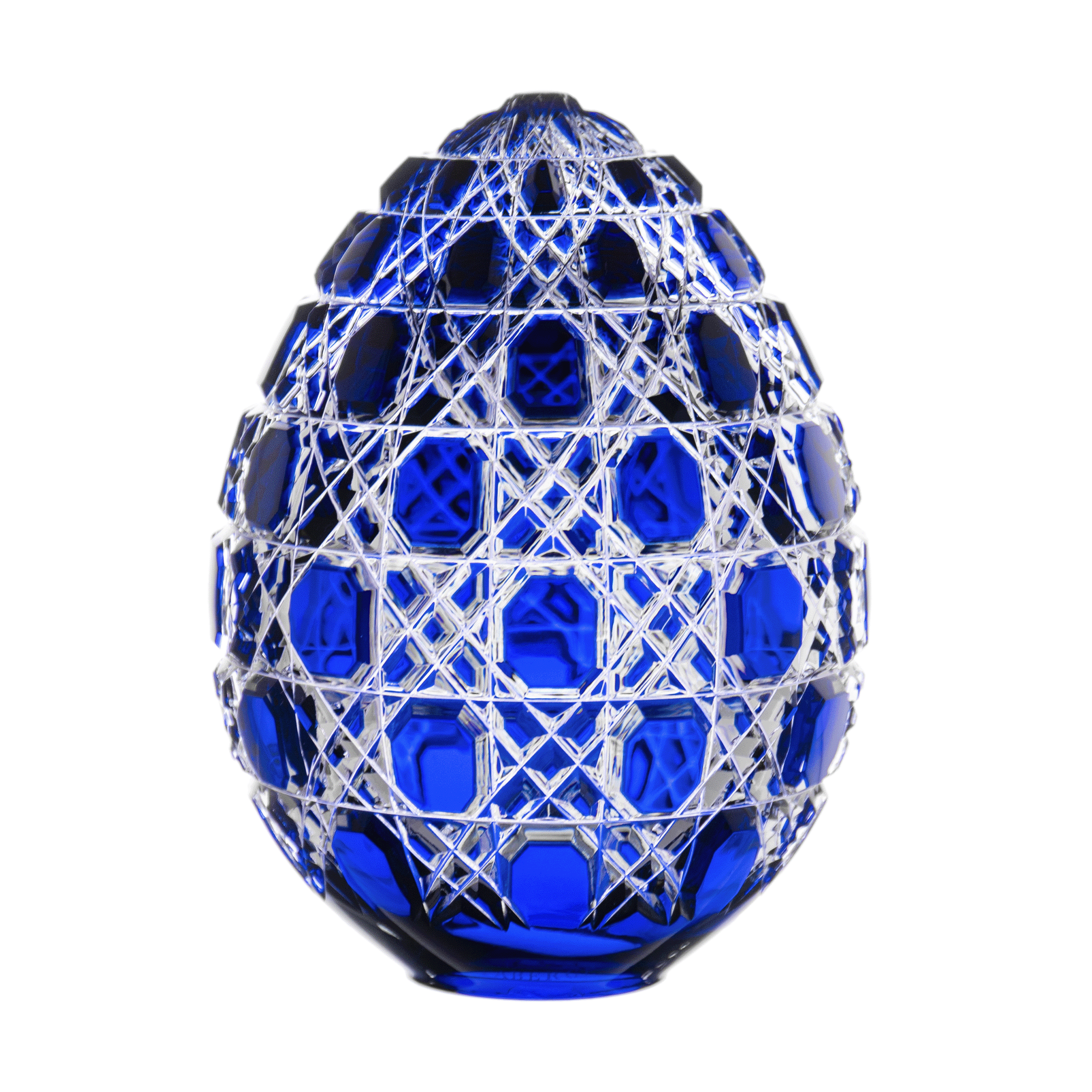 Fabergé Russian Court Blue Egg Paperweight 5.7 in - Ajka Crystal