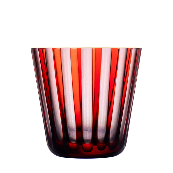 Rotter Glas Streifen Ruby Red Old Fashioned - Ajka Crystal