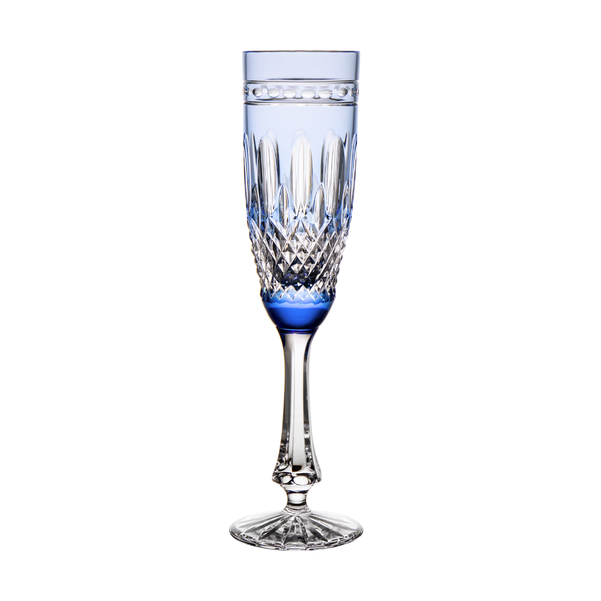 Clarendon Light Blue Champagne Flute - Ajka Crystal