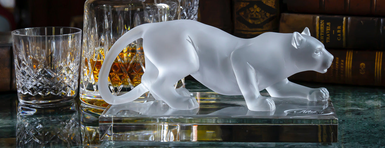 Ajka-Crystal Panther Sculpture