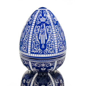 Fabergé Mastercraft Blue - White Cameo Egg Box 16.1 in