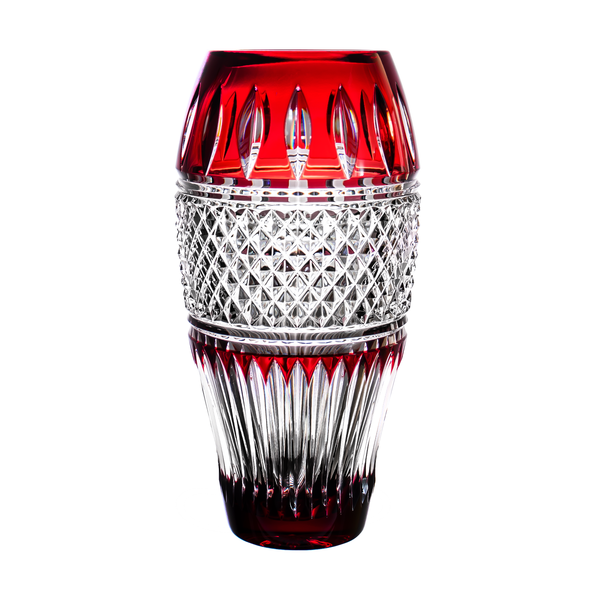 Waterford Irish Lace Ruby Red Vase 11.8 in