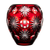 Snowflake Dreams Ruby Red Vase 6.9 in