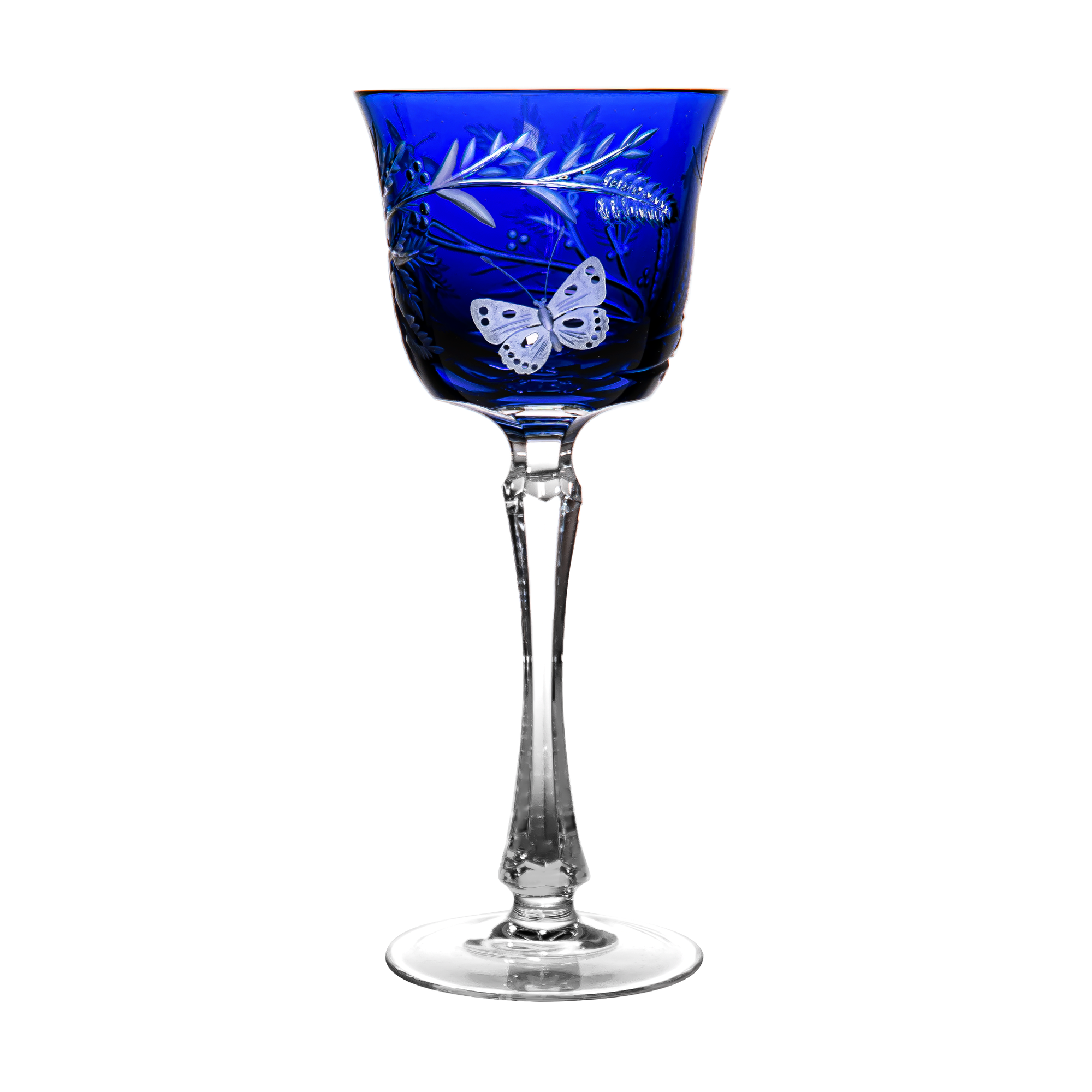 Butterfly Blue Large Wine Glass