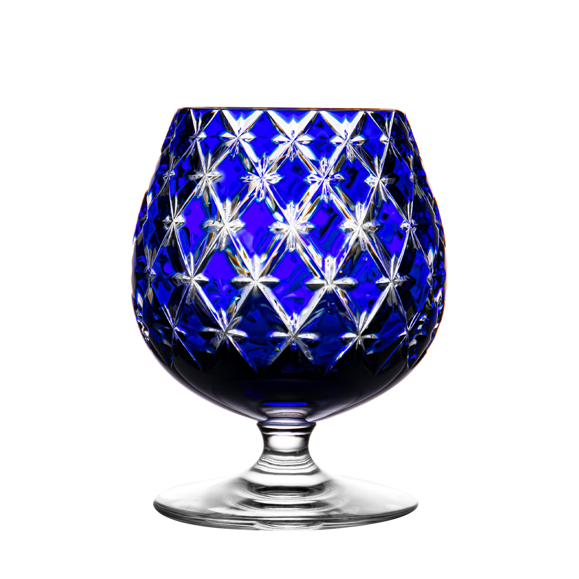 Stars Blue Brandy Glass