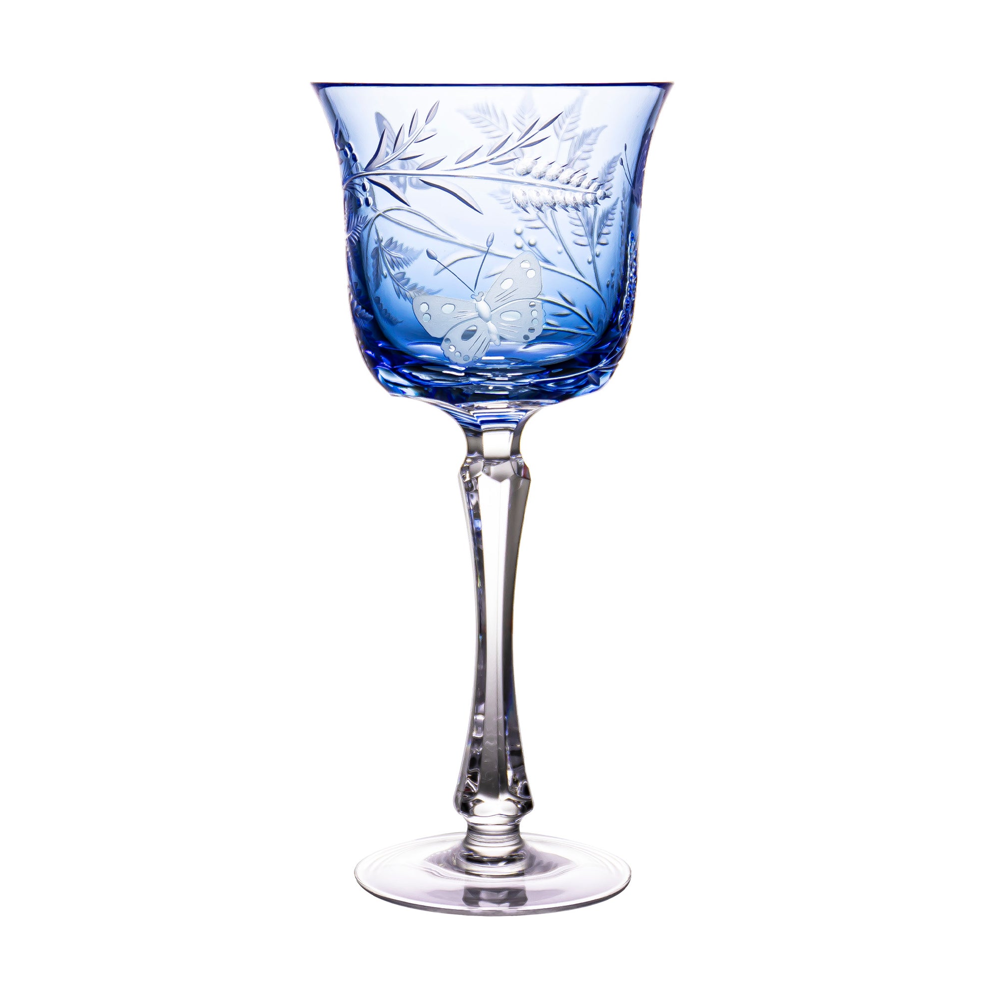 Butterfly Light Blue Water Goblet