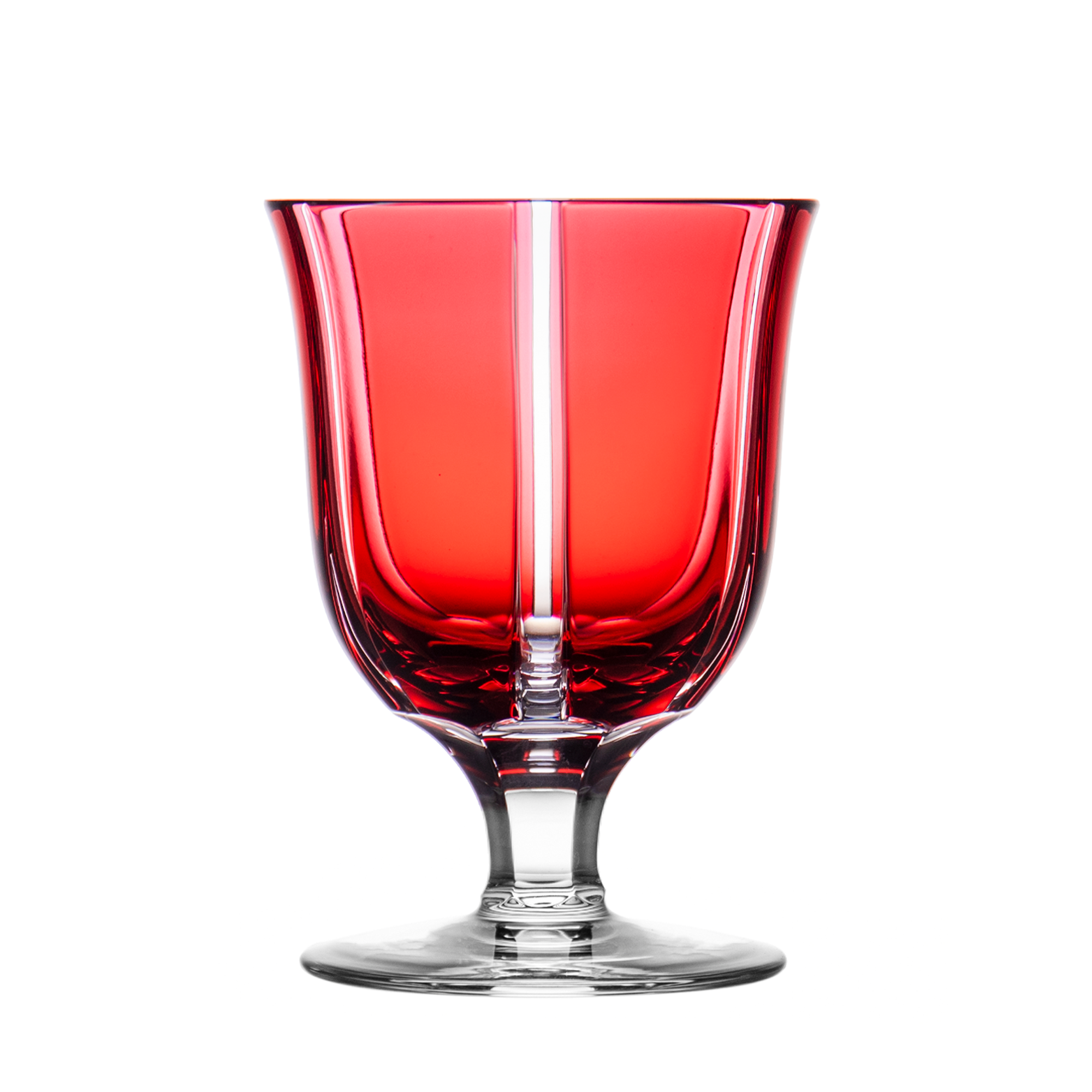 Cristal de Paris New York Golden Red Large Wine Glass