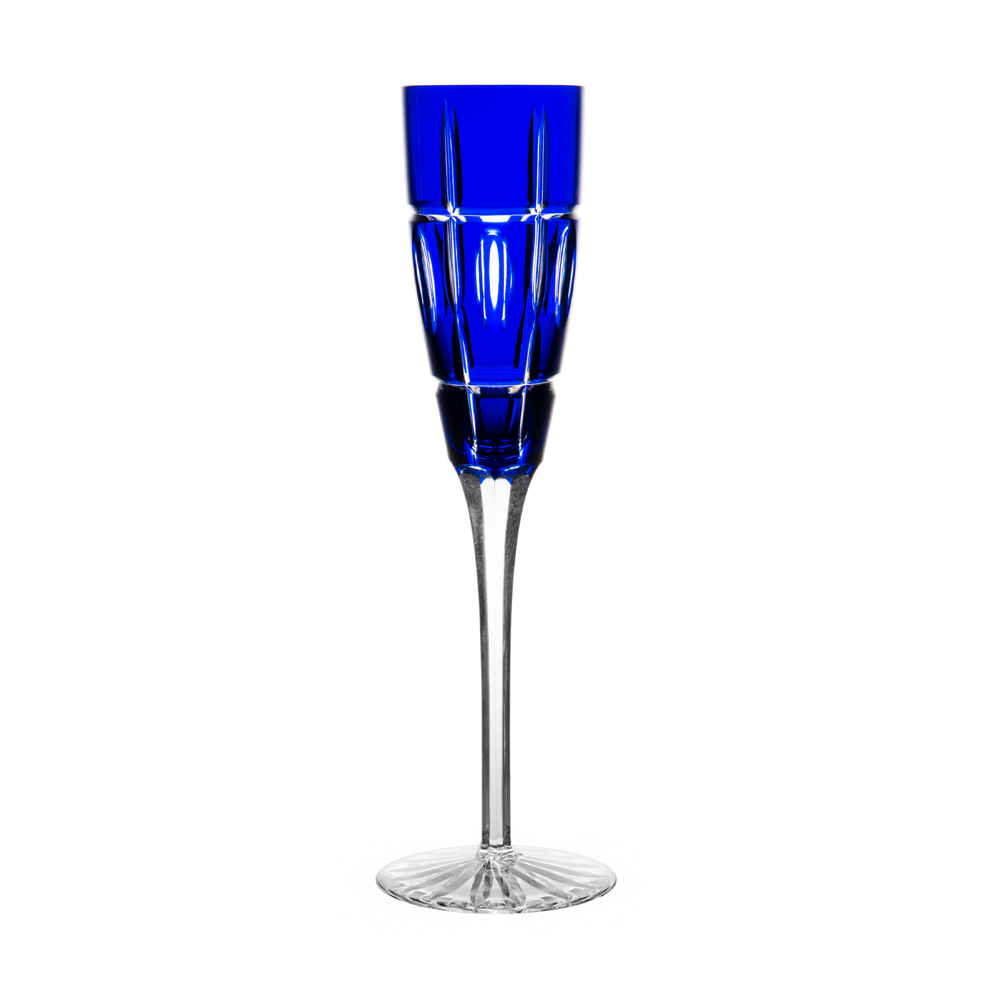 Birks Crystal Square Blue Champagne Flute