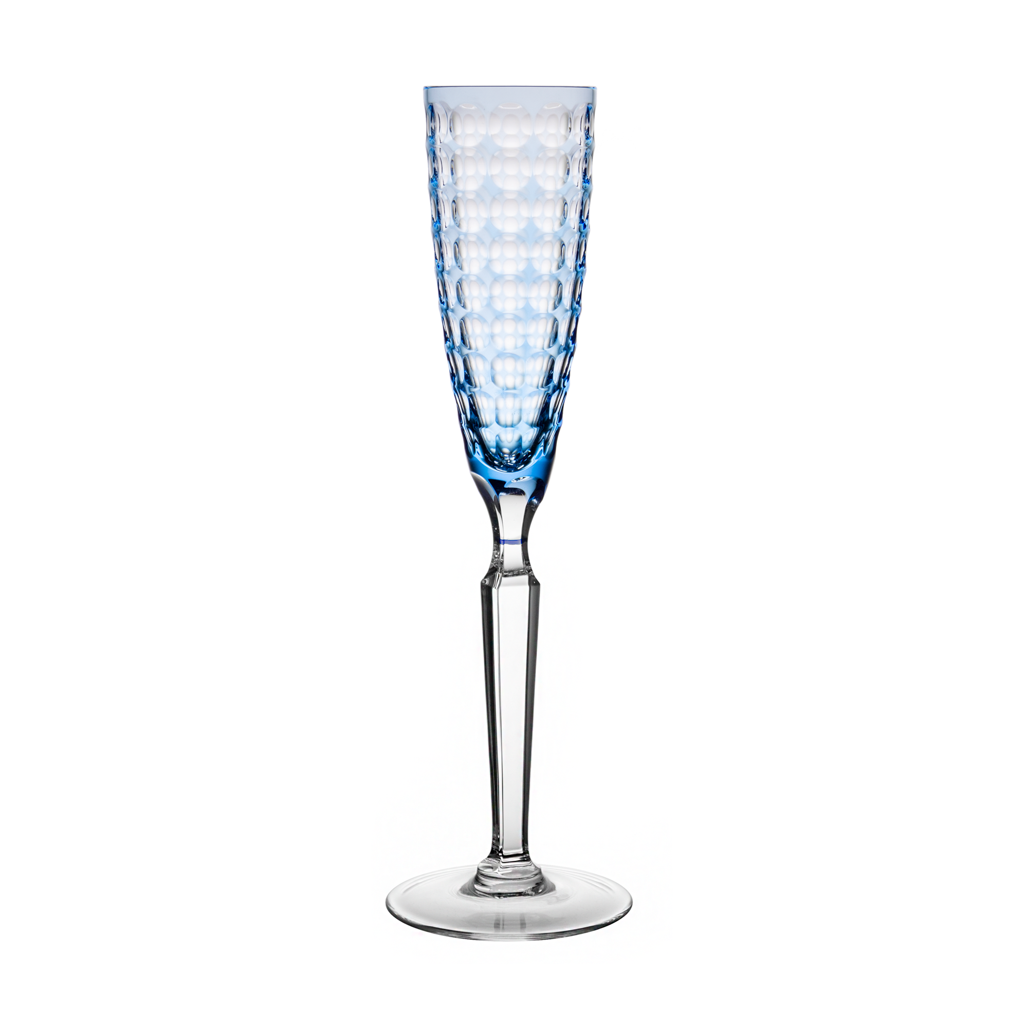 Val Saint Lambert Kaleido Light Blue Champagne Flute
